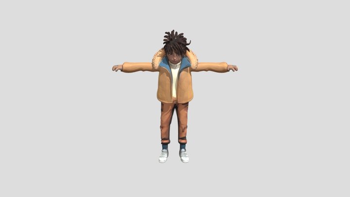 Winter Style Anime Character 3D Model