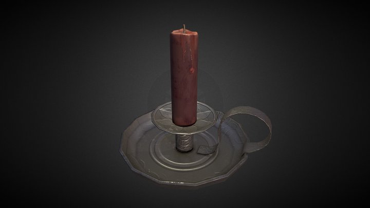 Medieval candle 3D Model