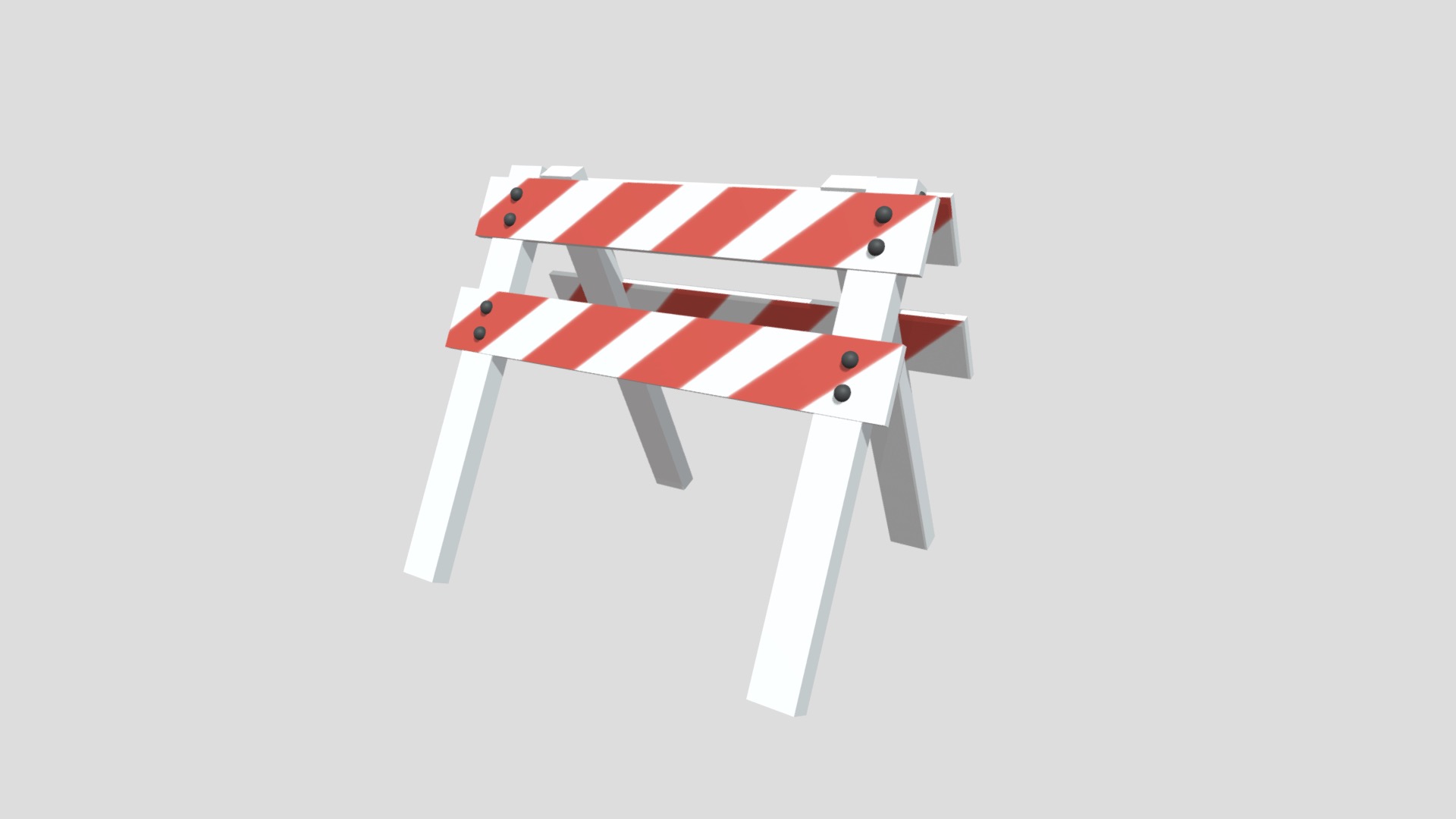 3D model Safety Barrier - This is a 3D model of the Safety Barrier. The 3D model is about a red and white logo.