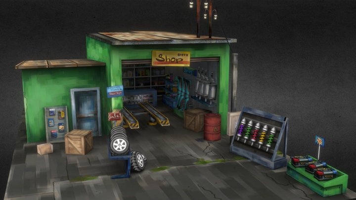 Auto Parts Store 3D Model