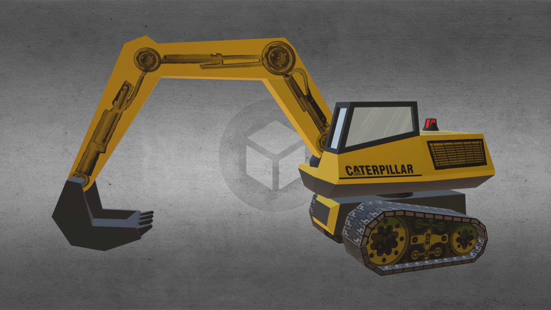 3D model Excavator - This is a 3D model of the Excavator. The 3D model is about a yellow toy car.