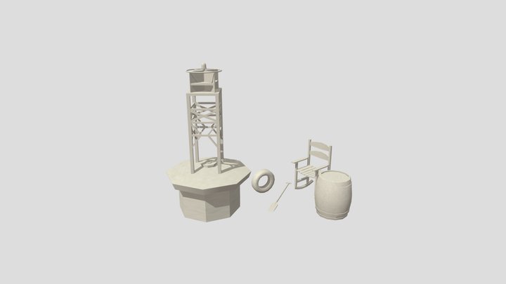 BY THE OCEAN - Unwrap 3 + model 1 3D Model