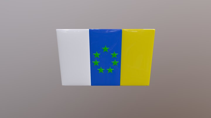 Islas Canarias bandera Flag 3D – Modelo 3D gratuito STL