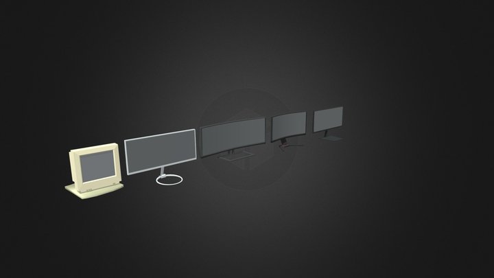 Pack monitors 3D Model