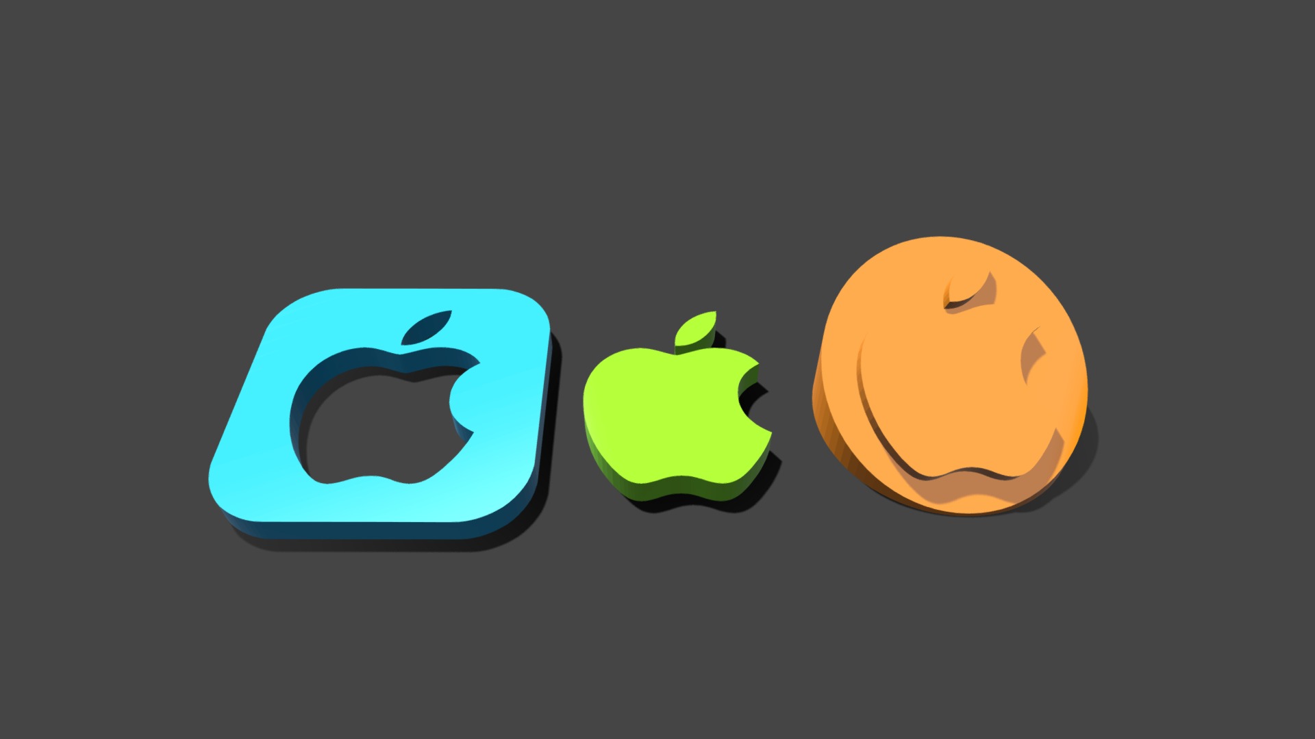 3D model Apple Logo / 3 Versions - This is a 3D model of the Apple Logo / 3 Versions. The 3D model is about logo.