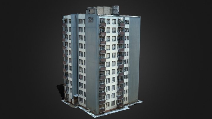 Soviet residential building [WINTER STYLE] 3D Model
