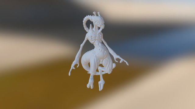 Grotesque Mewtwo Creature Sculpt 3D Model