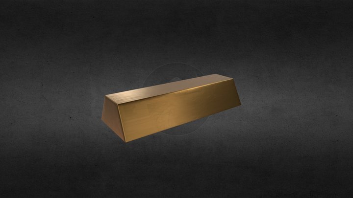 Gold Brick 3D Model
