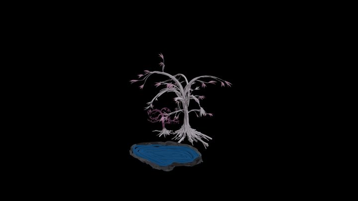 Trees by the pond 3D Model