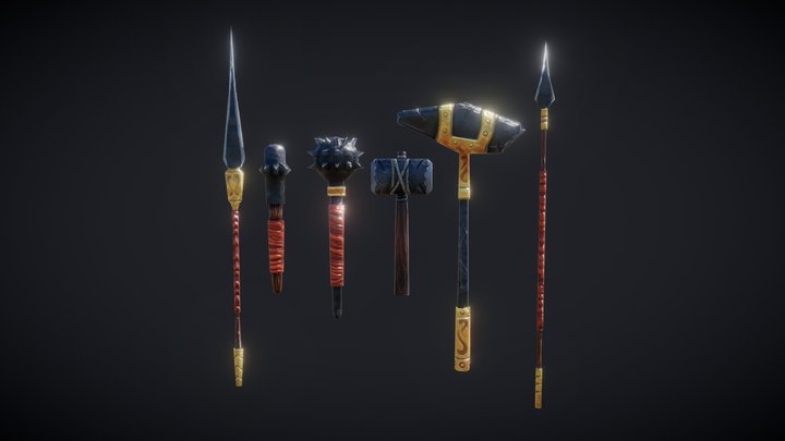 Hammers Spears Maces 3D Model