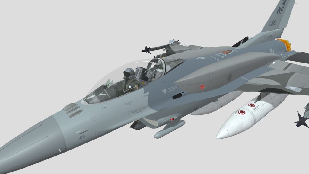 F-16 Block 70 + Pilot + Animations