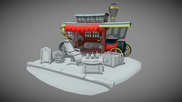 Travelling Snake Oil Salesman - Game Art 1 Final 3D Model
