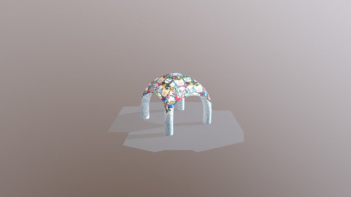 Barraca aranha 4 pernas 3D Model