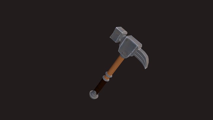 Handpainted War Hammer (Animated) 3D Model