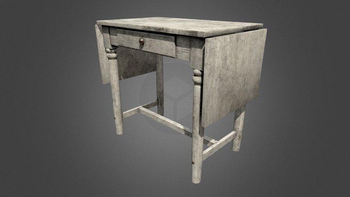 Foldable Small Country style table 3D Model