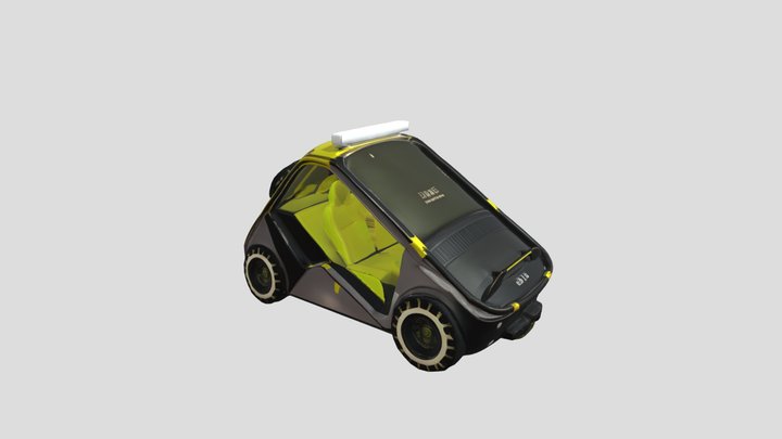Futuristic compact car 3D Model