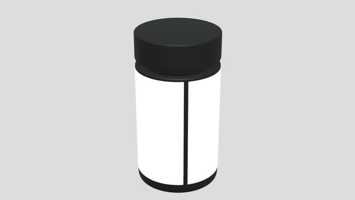 Plastic Jar with label - 3D model 3D Model