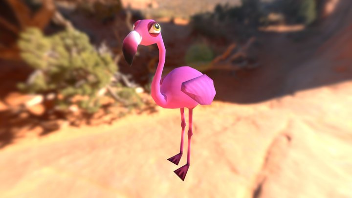 Flamingo | Idle Animation | Low Poly 3D Model