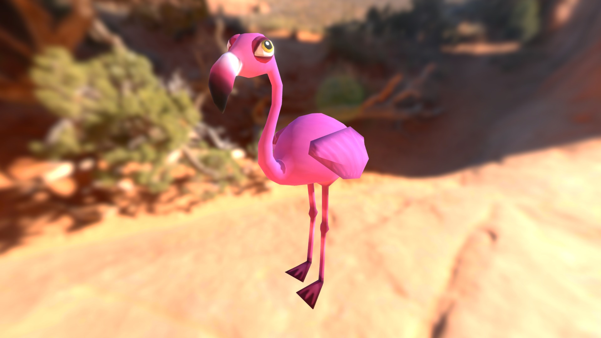 Flamingo | Idle Animation | Low Poly
