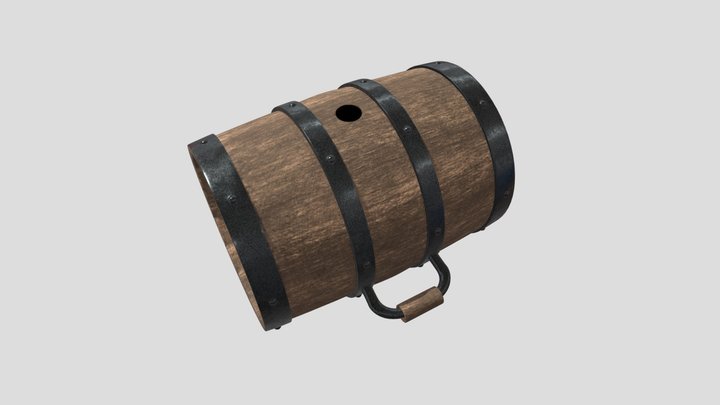 Gun powder barrel, 19th century 3D Model