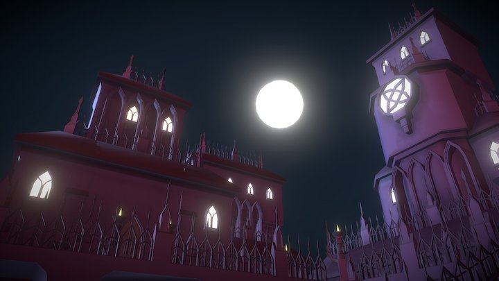 Gothic Style Fantasy Scene 3D Model