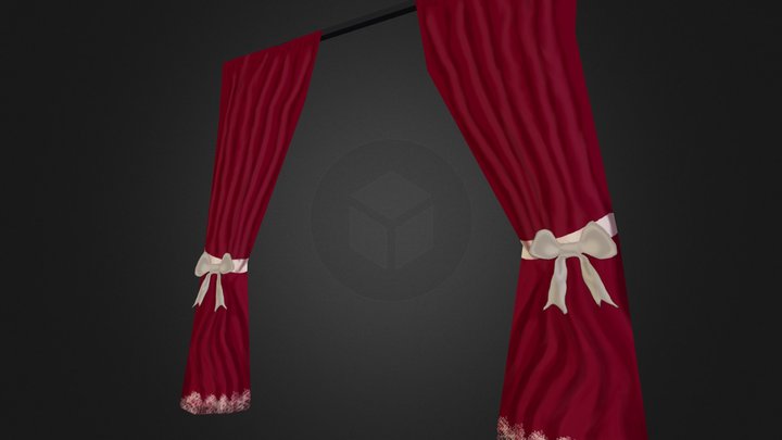 Hand Painted Curtains 3D Model