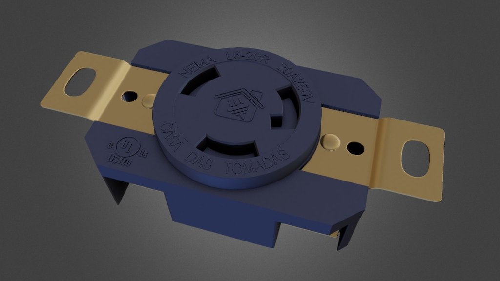 L6-20R 20A 250V - 3D model by WWW.CASADASTOMADAS.COM.BR (@plugcasa ...