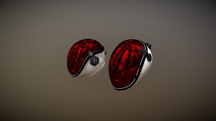 Female and Male Sci-Fi Helmet 3D Model