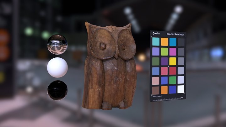 Xixo - Wooden Owl (Laser Scan Normals) 3D Model