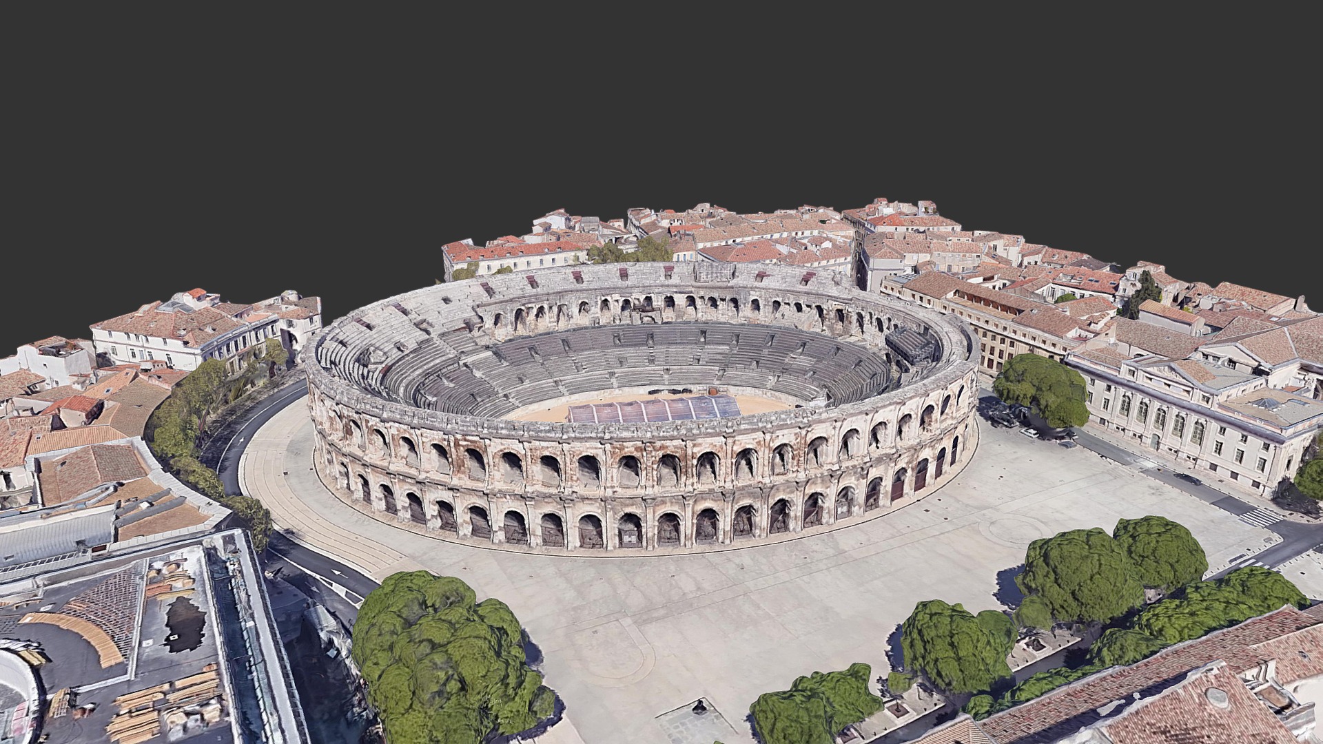 3D model Les Arènes de Nîmes - This is a 3D model of the Les Arènes de Nîmes. The 3D model is about a circular building with a dome.