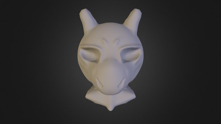Mewtwo Head Sketch 3D Model