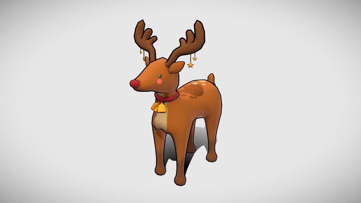 CUTE CHRISTMAS REINDEER READY TO USE 3D Model