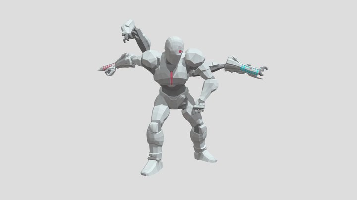 Armored Cyborg (Rigged) 3D Model