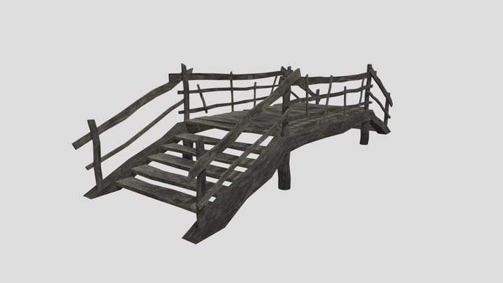 Old Wooden Bridge 3D Model