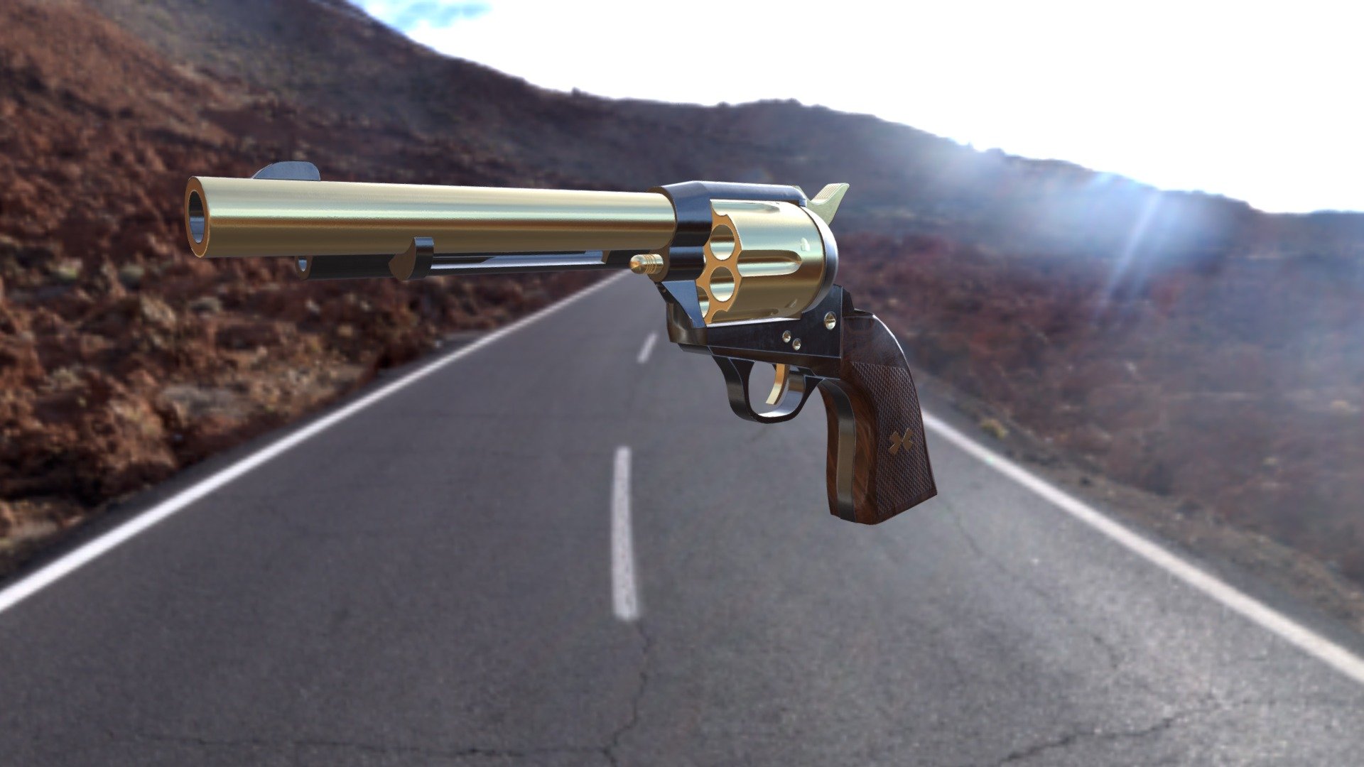 SAA Revolver - Gold Style (high poly)