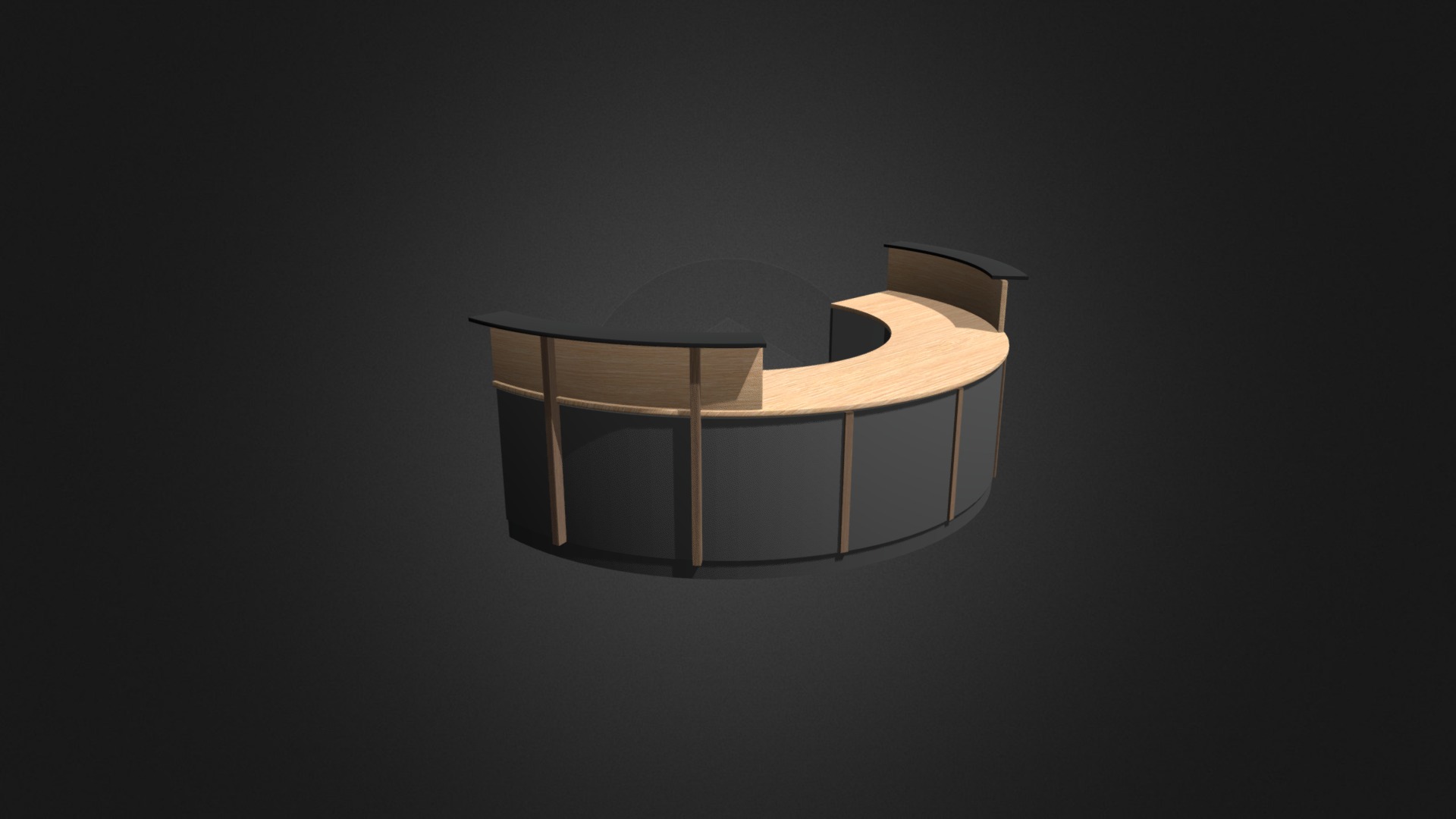 3D model Round Reception Desk D Model - This is a 3D model of the Round Reception Desk D Model. The 3D model is about a chair with a cushion.