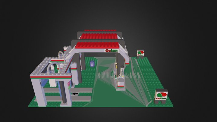 Lego Gas Station 3D Model
