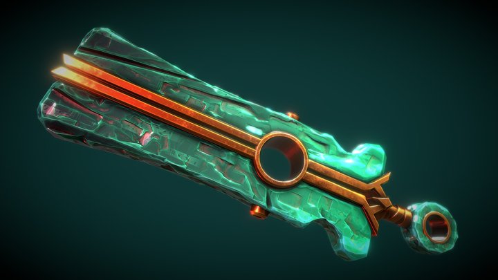 Stylized Emerald Sword 3D Model
