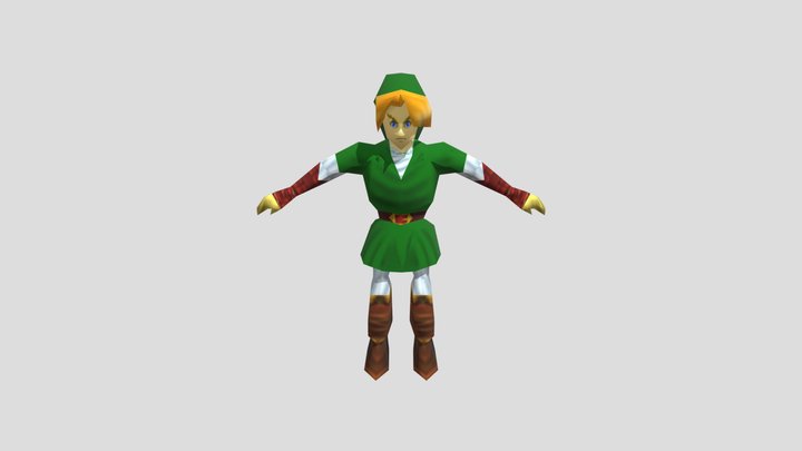 LowPoly PS1/N64 Style Link (Zelda) 3D Model