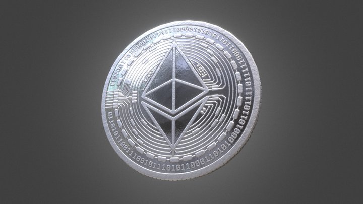 Etherium crypto coin 3D Model