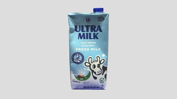 Ultra Milk full cream 1000ml 3D Model