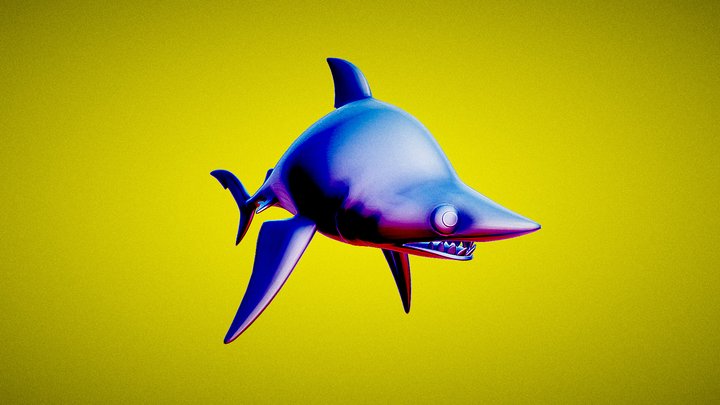 Stylized Toon Shark 3D Model