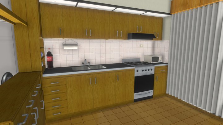 90's Eat-in Kitchen 3D Model
