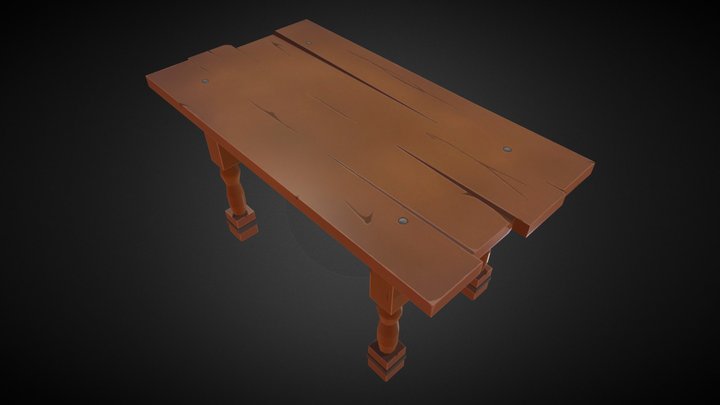 Stylized wood table 3D Model