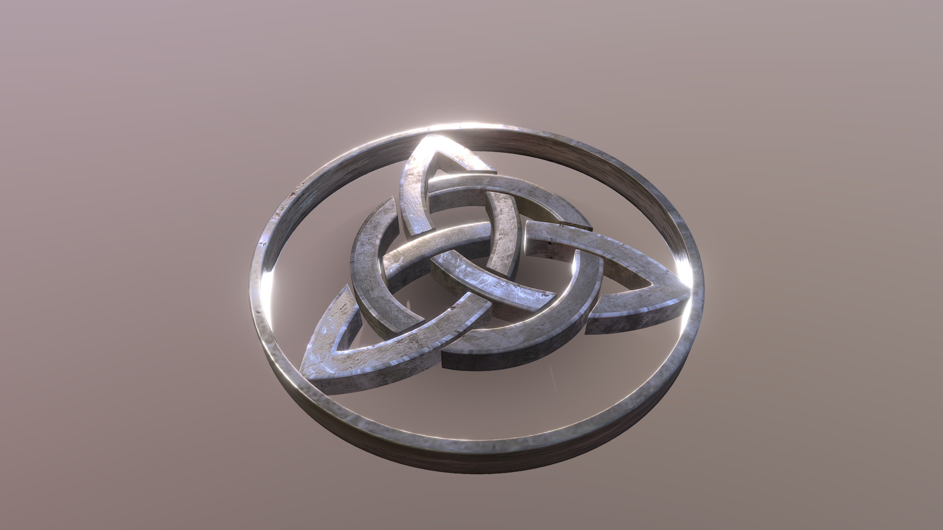 3D model Celtic Symbol 1 - This is a 3D model of the Celtic Symbol 1. The 3D model is about a silver ring with a diamond.