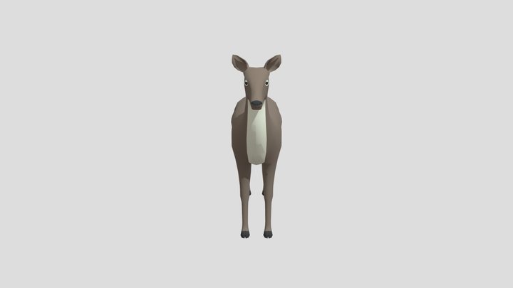 Low Poly Whitetailed Female Deer