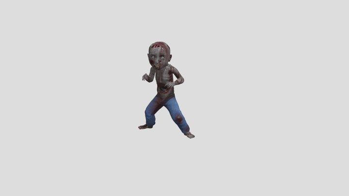 Child Zombie 3D Model for Games Cinematics 3D Model