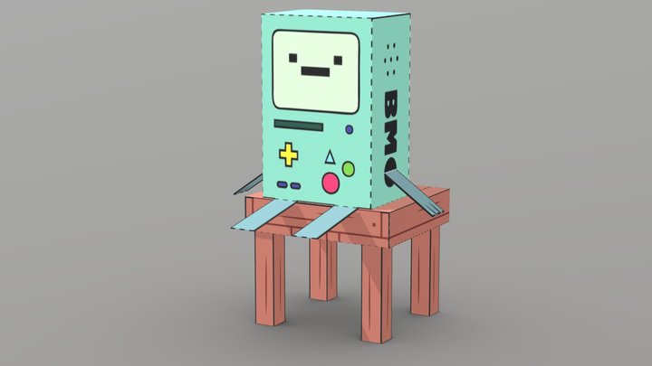 Beemo Papertoon | UV-mapping 3D Model