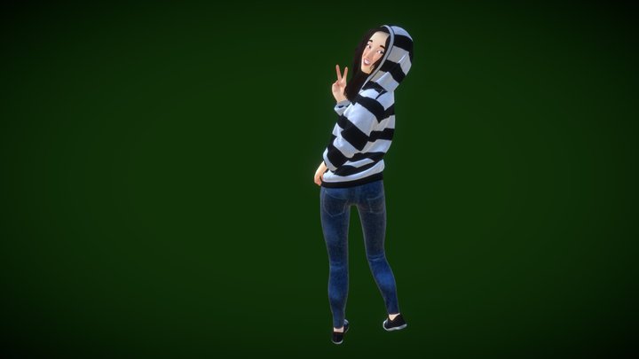 Hoodie Girl 3D Model