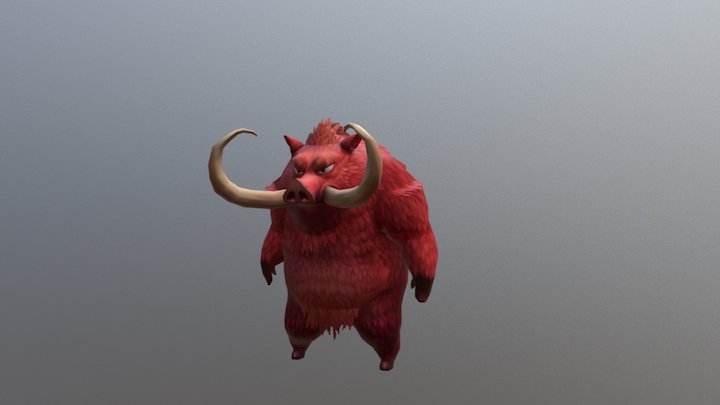 Red Boar 6m RIGGED 3D Model